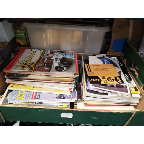 31 - 2 Boxes Of Motor Car And Motoring Books, Ephemera, Magazines And Brochures