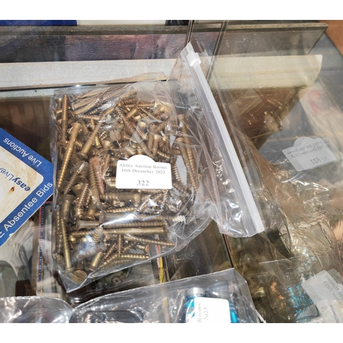 322 - Bag Of Various Brass Cabinet Makers Screws