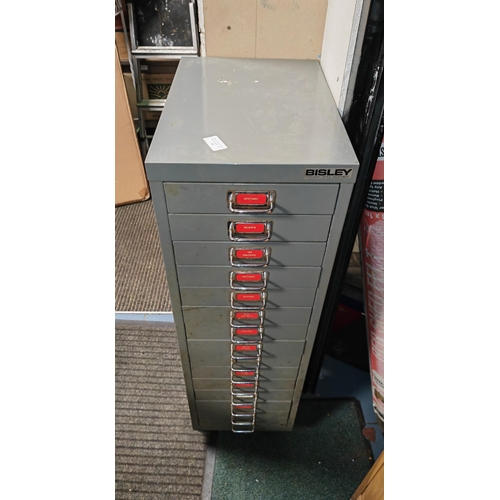 38 - Bisley Metal 16 Draw Cabinet