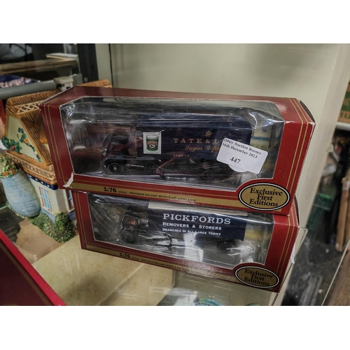447 - 2  Exclusive First Edition Advertising Lorries Plus One Yesteryear Model Truc All Boxed