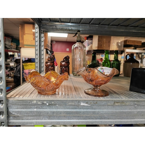 457 - 2 Carnival-Wear Marigold Orange Dishes