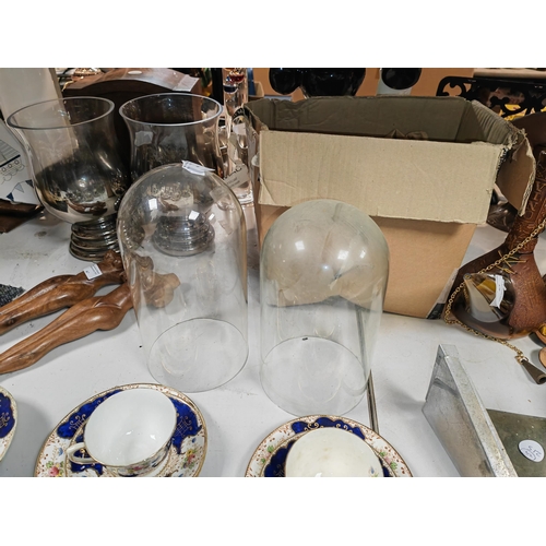 470 - 2 Glass Domes With Chips Around The Edge