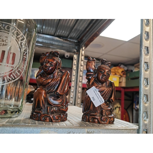 542 - Pair Of Wooden Buddhas