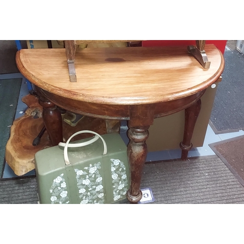 718 - Oak D End Hall table