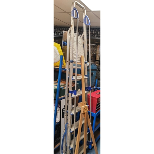 97 - Set Of Aluminium Ladders With Hand Rails