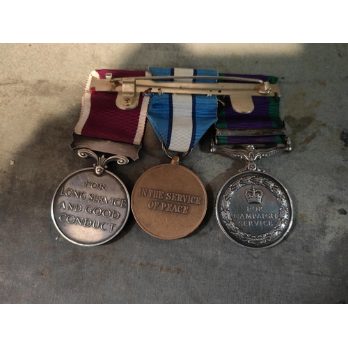 394 - Set Of 3 Medals Including Long Service, Campaign Plus A South Arabia Cameroni Medal Belonged To Colo... 