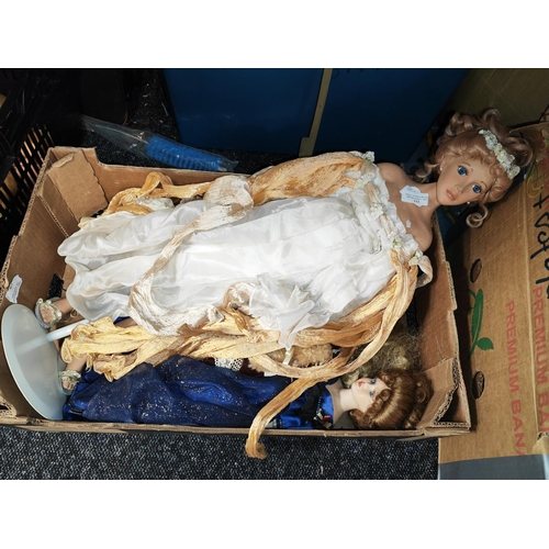 111 - Box Of Dolls Including One Large Doll