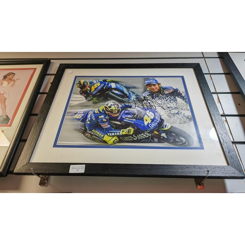 13 - Framed Photo Of Valentino Rossi With Genuine Signature And Certificate