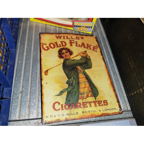 30 - Small Wills Gold Flake Cigarette Tin Plate Sign