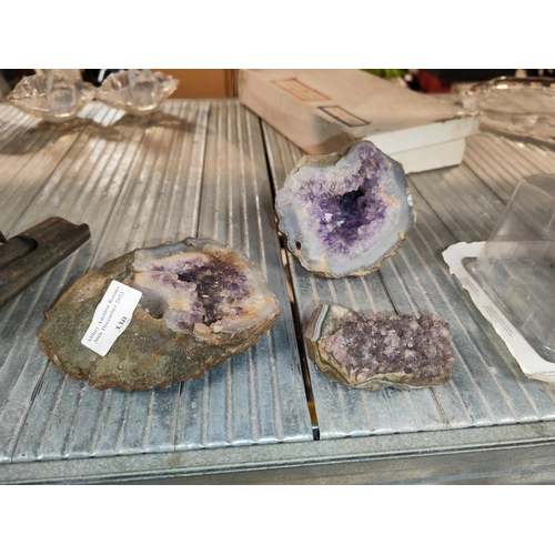 330 - 3 Chunks Of Amethyst Crystal