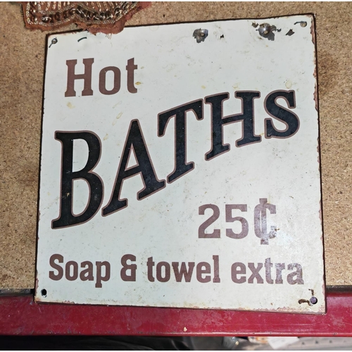 34 - Baths 25C Tin Plate Advertising Sign