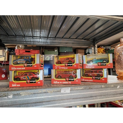 409 - 6 Boxed Burago Diecast Cars