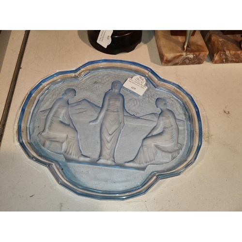 429 - 1930'S Walther Glass Trinket Tray In Blue