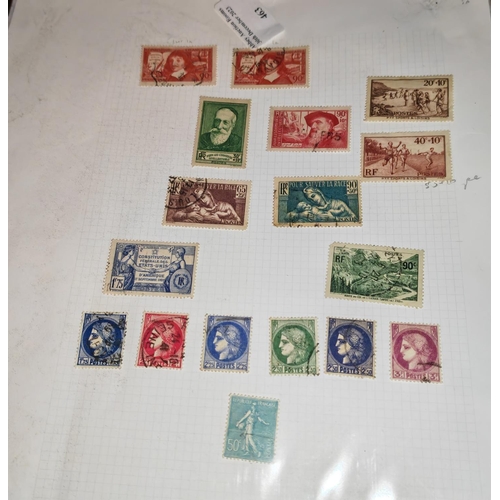 463 - Page Of French Stamps