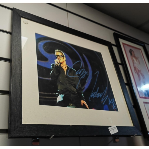 5 - Framed Photo Of George Michael With Genuine Signature And Certificate