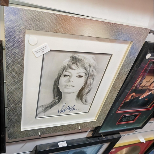 59 - Framed Photo Of Sophie Loren With Genuine Signature And Certificate