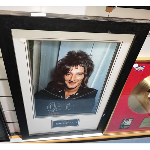 60 - Framed Photo Of Rod Stewart With Genuine Signature No Certificate