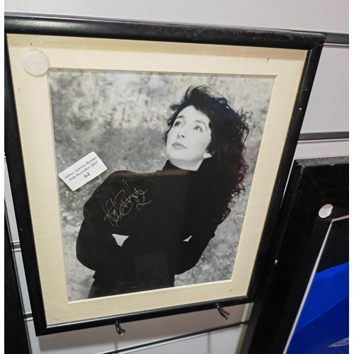 64 - Framed Photo Of Kate Bush With Genuine Signature No Certificate