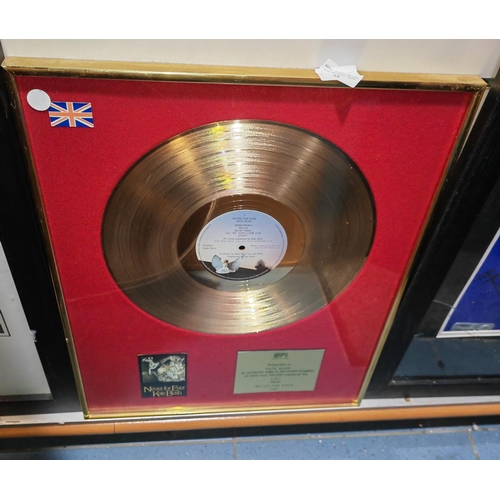 65 - Framed Kate Bush Gold Record With Genuine Signature To Back