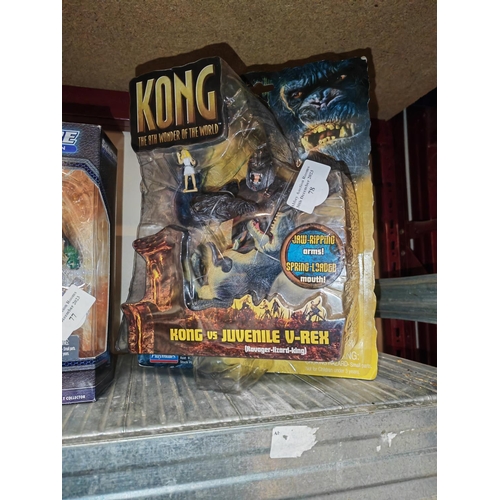 78 - King Kong Vs Juvenile V-Rex Action Figures, Unopened In Original Box, Includes Ann Darrow, 2005, Uni... 