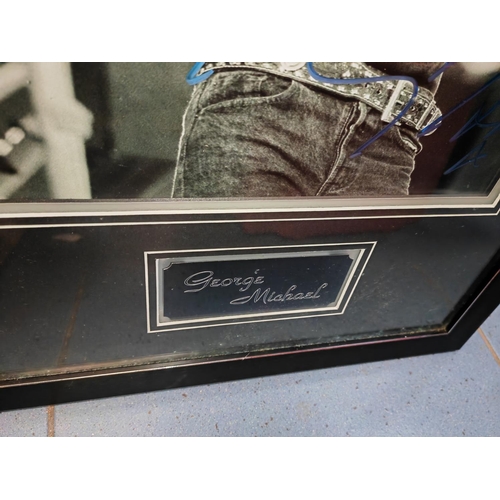 4 - Framed Photo Of George Michael With Genuine Signature And Certificate Approx. Size 17 1/4