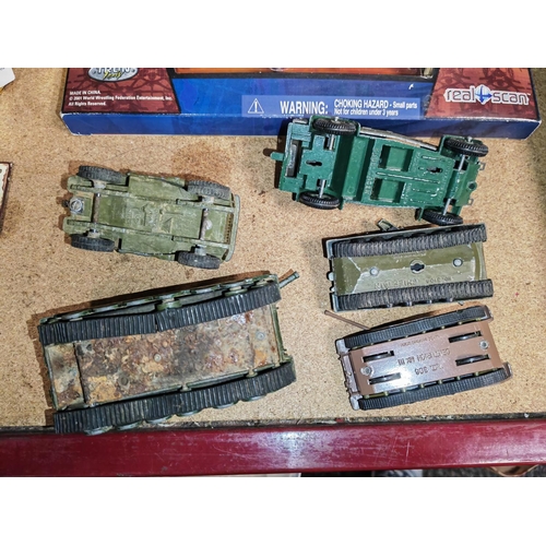 38 - Selection Of Army Diecast Tanks Including Dinky & Britain'S