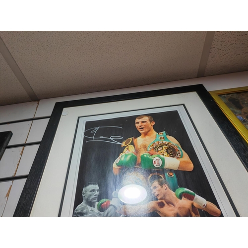 61 - Framed Photo Of Joe Calzaghe With Genuine Signature And Certificate