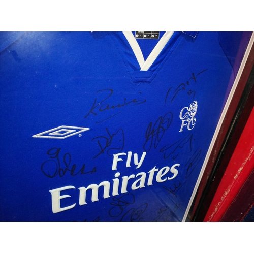 68 - Framed Chelsea Football Shirt With Genuine Signatures From All The Team And Certificate Approx. Size... 