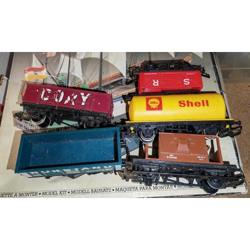 101 - Box Of Plastic Train Carriages And 1 Engine Etc