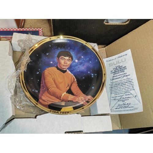 112 - 13 The Hamilton Collection Star Trek 25Th Anniversary Commemorative Plates All Boxed