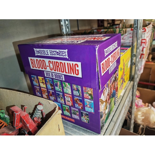 127 - Box Of Horrible Histories Blood Curling Set Of Books, Plus A Set Of Roald Dahl Books