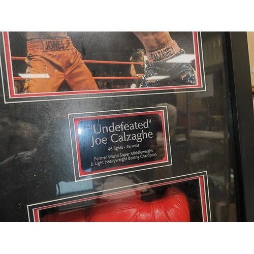 264 - Undefeated Joe Calzaghe 46 Fights - 46 Wins Boxing Glove With Photo And Genuine Signature In Case Ap... 