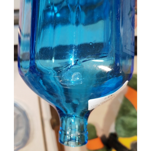 427 - Victorian Blue Coloured Soda Syphon Bottle Marked Heath Nailsea Has A Crack And Shelf Ware