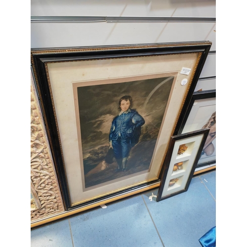 113 - Large Framed Blue Boy Print By Thomas Gainsborough