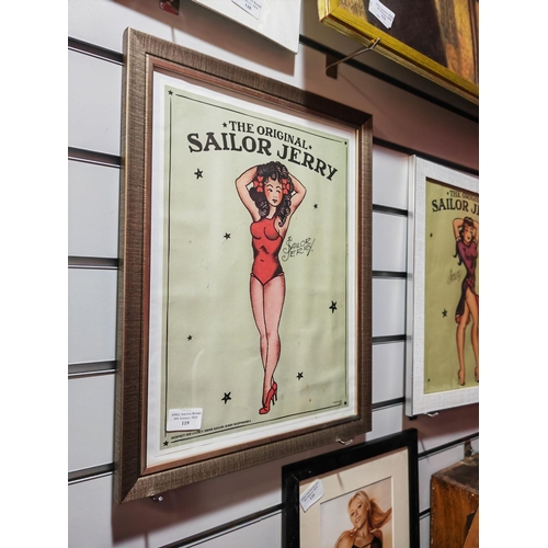 119 - Framed Original Sailor Jerry Picture