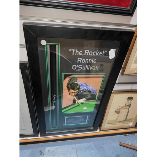 121 - Framed Authentic Autographed Ronnie O'Sullivan Snooker Cue In Presentation Case With Certificate