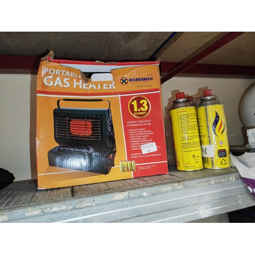 137 - Unused But Tested To Work Gas Heater With 3 New Gas Bottles