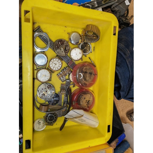 145 - Plastic Box Of Watch Makers  Watch Parts