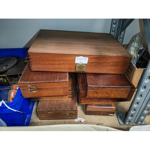 162 - 7 Various Sized Wooden Boxes