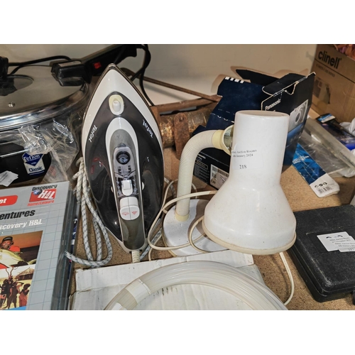 218 - Steam Iron Plus A Adjustable Table Lamp