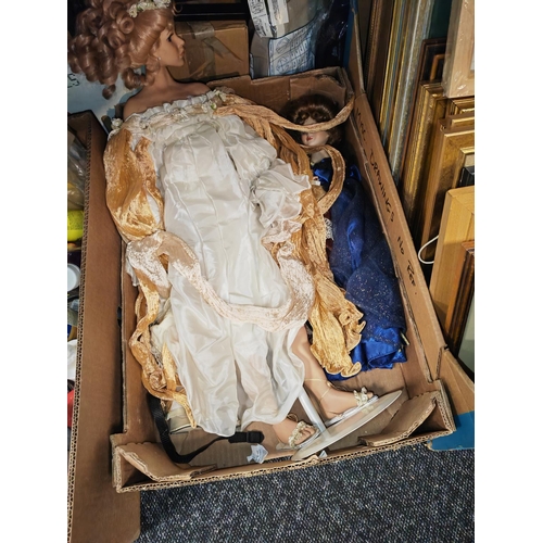 239 - Box Of Dolls Including One Large Doll