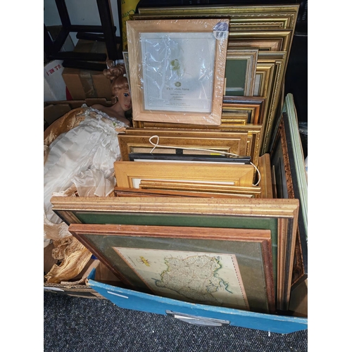 240 - Box Of Picture Frames Approx. 25 Some With Pictures