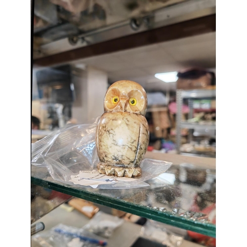 327 - Alabaster Owl Figure