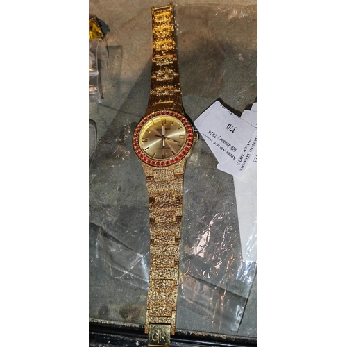 370 - Gianni Ricci Gents Gold Coloured Watch New Battery