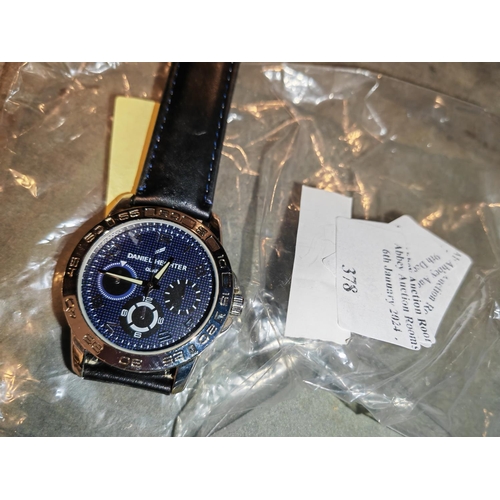 378 - Daniel Hechter Gents Watch With Leather Strap Working