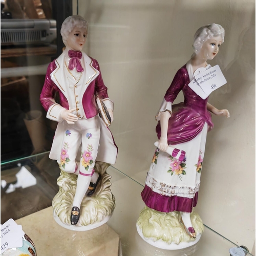 430 - Pair Of Porcelain Lady And Man Figurines