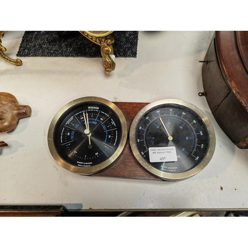 437 - Short & Mason Double Barometer