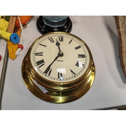 469 - Modern Brass Ships Clock No Base