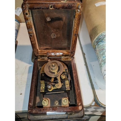 517 - Vintage Timing Clock With Key In Case