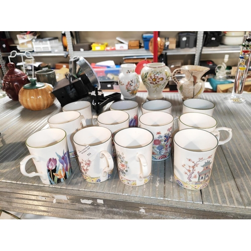 521 - Set Of 12 Aynsley Ceramic Mugs